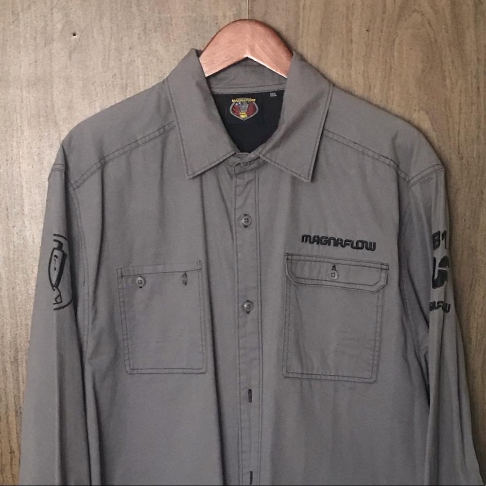 Custom embroidered Magnaflow sponsored Team shirt